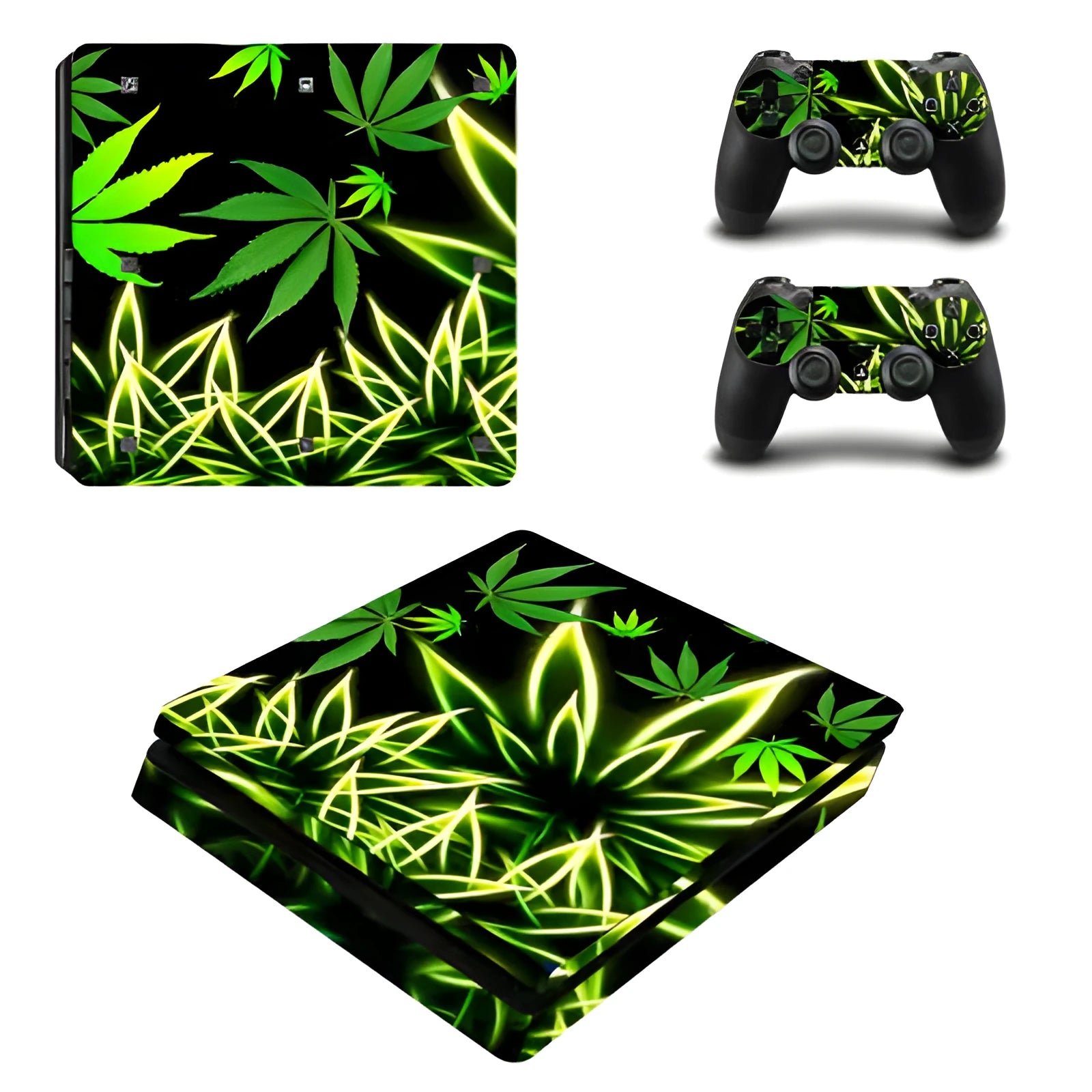 PS4 Slim console protective skin sticker with removable PVC adhesive and air vent slots