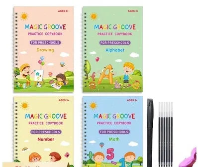 English children's groove magic calligraphy pen with ten refills and lettering set