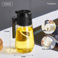 470ml glass oil sprayer dispenser in beige, yellow, green or black with spray and pour functions