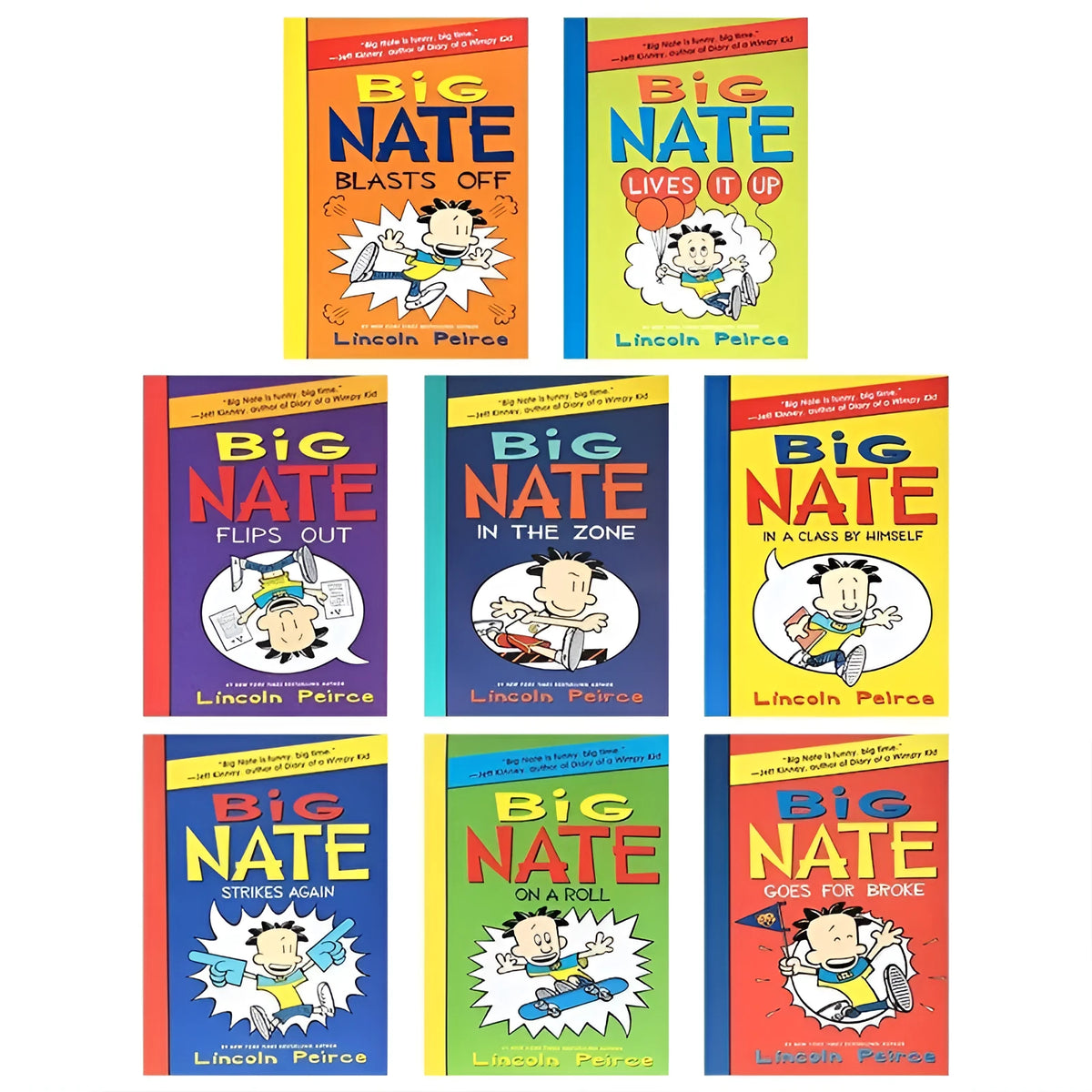 Big Nate 8-book box set featuring eight paperback novels in a cardboard slipcase with cartoon cover art