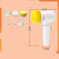 Rechargeable electric kitchen scrubber brush with multiple replaceable brush heads for cleaning stoves and range hoods