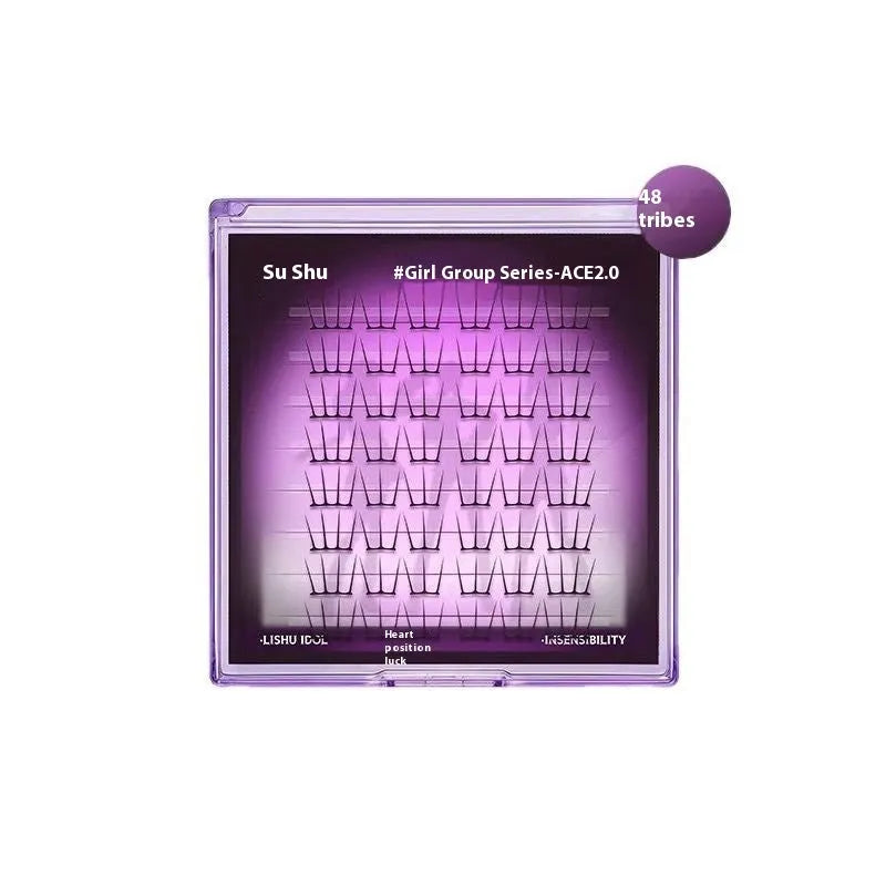 Pack of reusable artificial fibre false eyelash clusters for a natural makeup look.