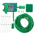 Green ABS automatic micro drip irrigation kit with smart controller, pump, 10 m vinyl tube and ten stainless steel pegs