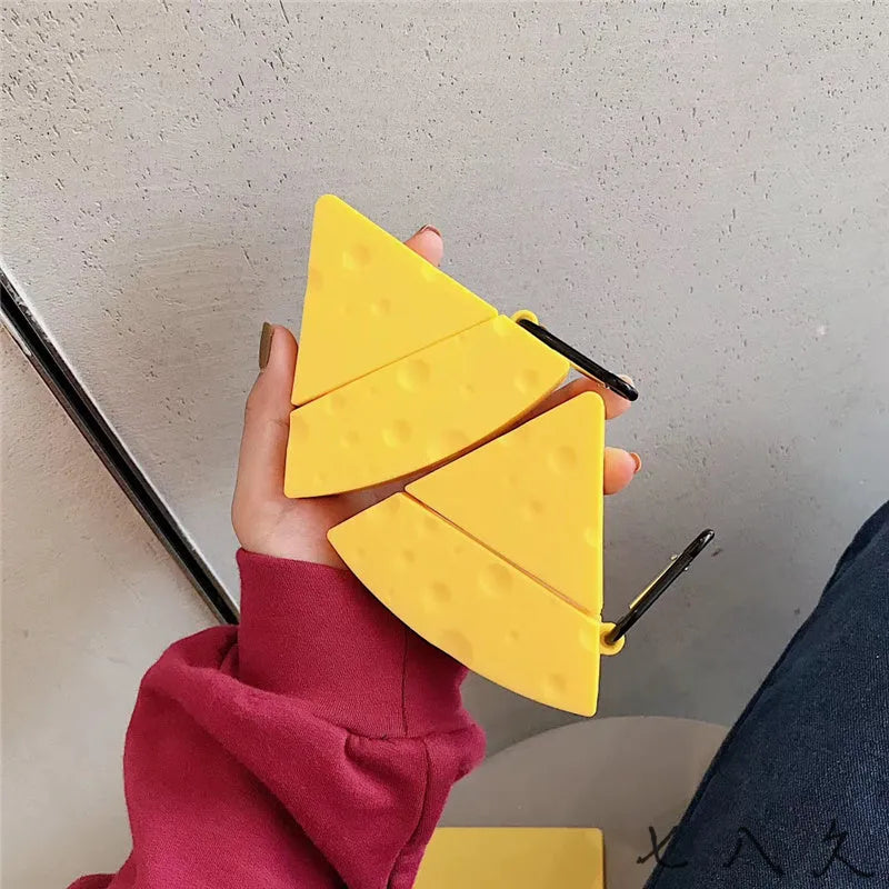 Yellow silicone protective cover for Apple AirPods 1, 2 and AirPods Pro 3 generation wireless earbud cases