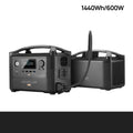 RIVER Pro 720Wh portable power station with display screen, multiple output ports, and carrying handle