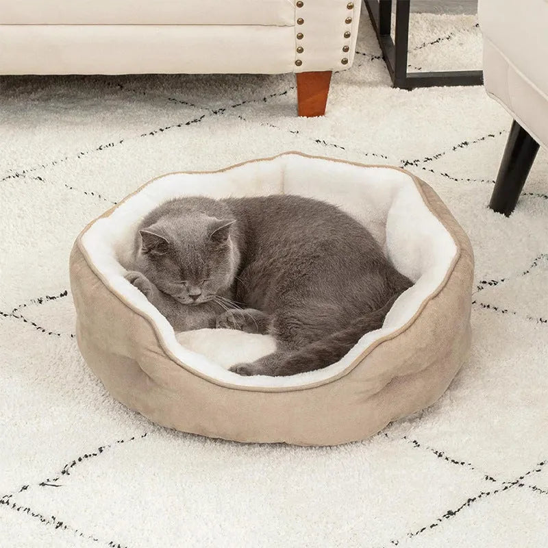 Soft round pet bed mat in size L measuring 76x60x20cm for small to medium dogs