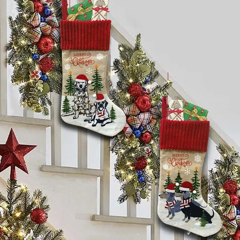 Cloth Christmas tree pendant ornament with pastoral American style decoration measuring 46x28cm