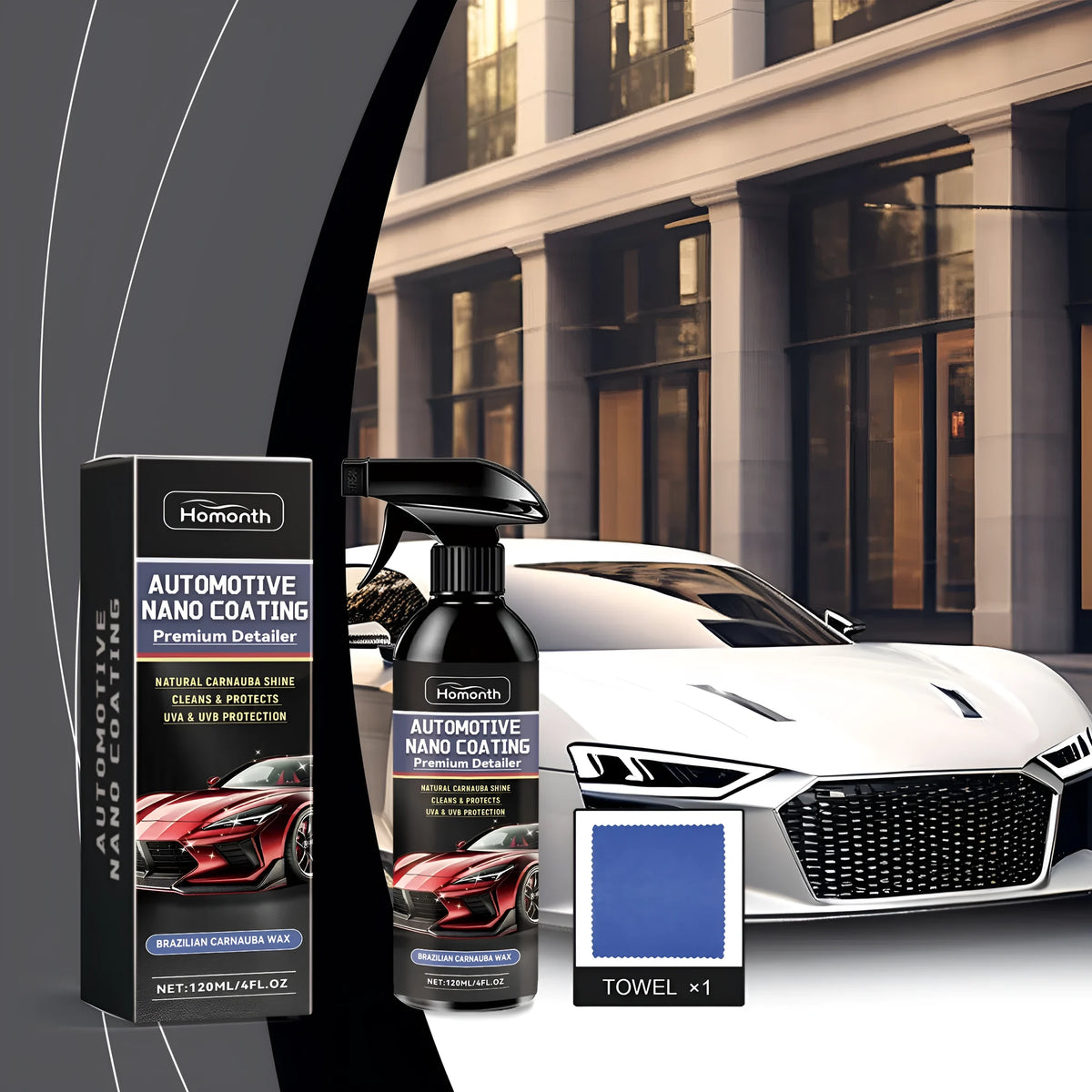 Car paint renovation agent 120ml bottle with towel for restoring vehicle finish and gloss