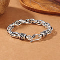 Handmade 925 silver buckle bracelet for men and women, 6mm or 8mm thick, 17-22cm length, silver colour