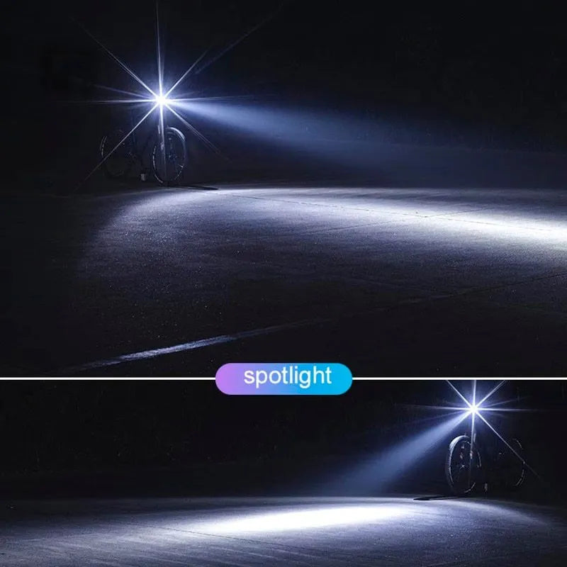 ROCKBROS R1 black aluminium alloy bicycle headlight with 400/800 lumen output and IPX6 waterproof rating