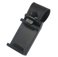 Black car steering wheel clip mount holder with universal phone cradle for multiple smartphone brands