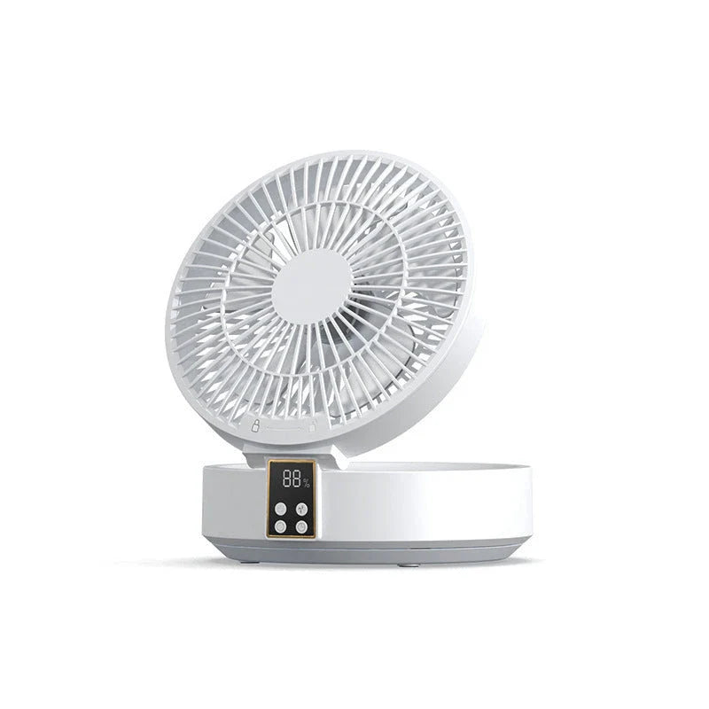 Rechargeable Portable Desk & Wall Fan with Night Light - Versatile Cooling and Relaxation for Any Space