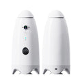 White automatic pet feeder for dogs and cats with camera, 200g capacity, 270 x 120mm