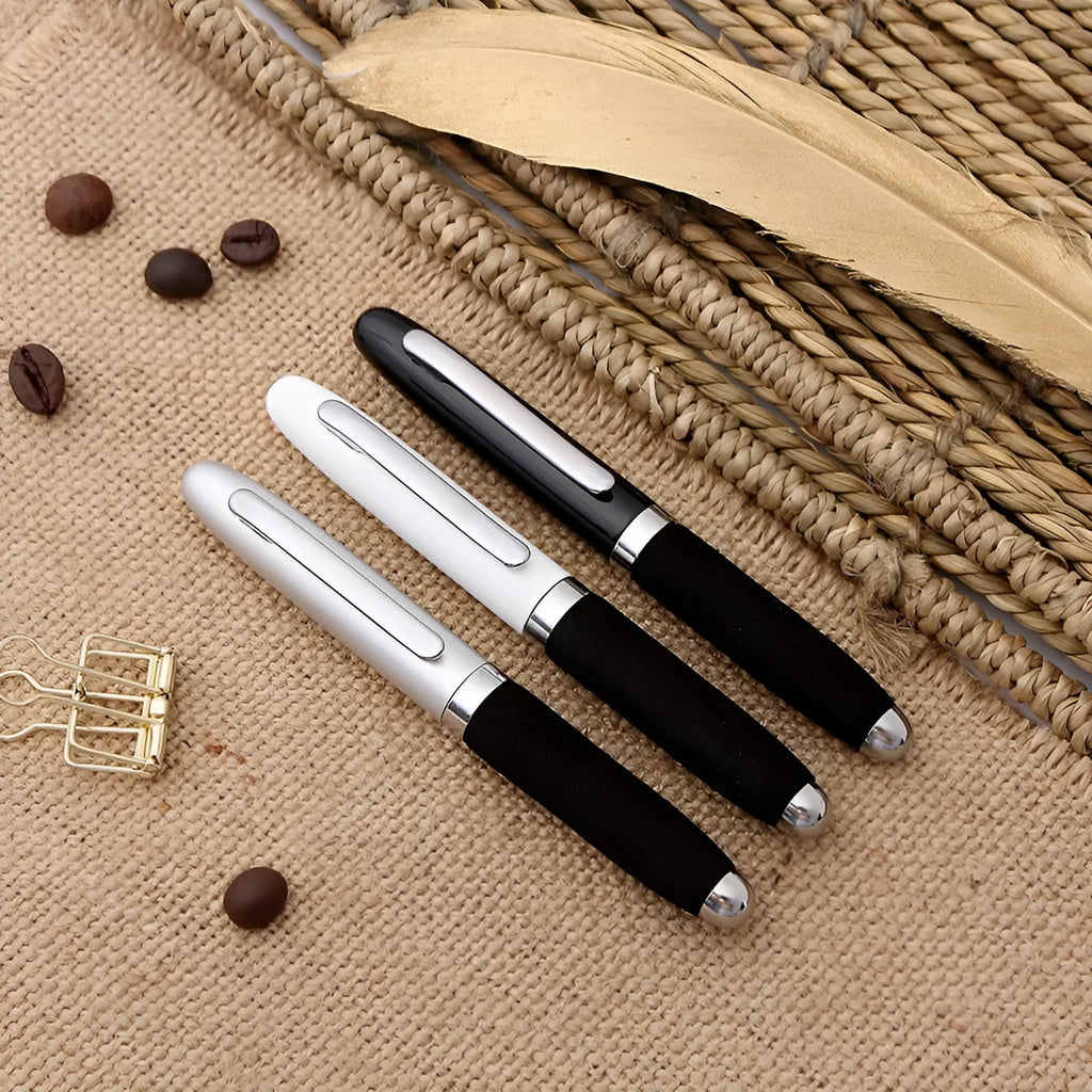 EVA metal cap mini ballpoint pen with compact 112mm size and choice of seven refill colours.