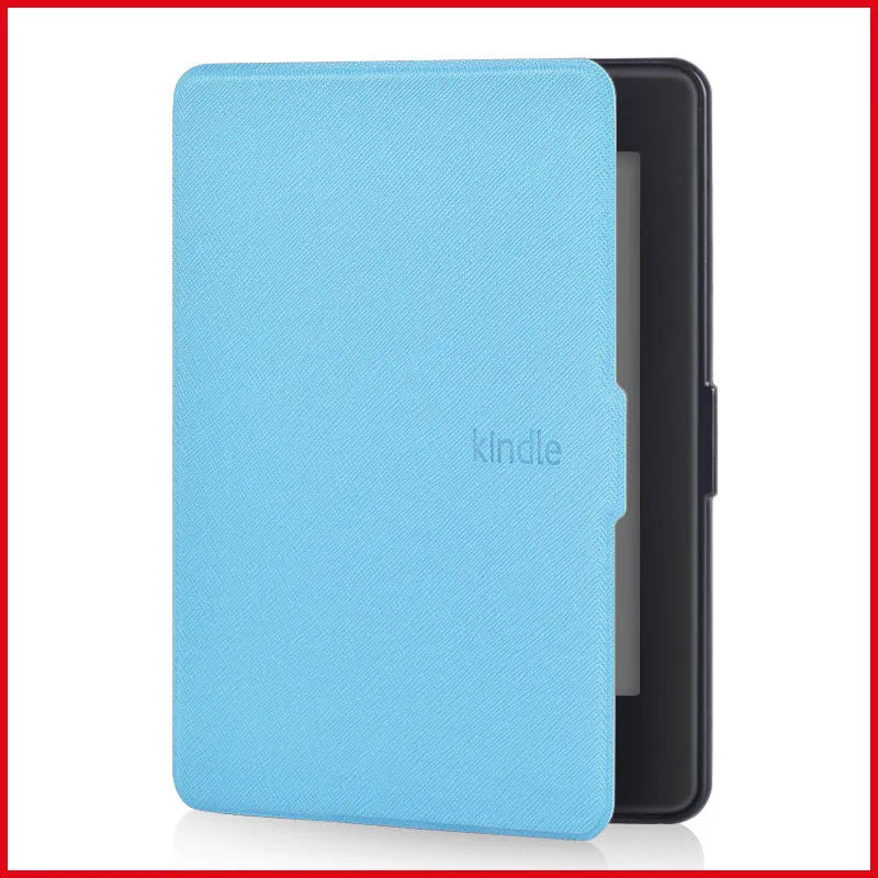 Kindle ebook leather case for Paperwhite 899 and 958 in microfiber leather, 170mm x 120mm x 10mm, shown in available colours