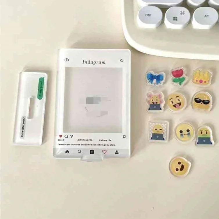 Rotating acrylic photo frame for 3 inch 55x86mm photo on desk