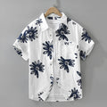 Japanese trendy printed short sleeve shirt in loose cardigan style