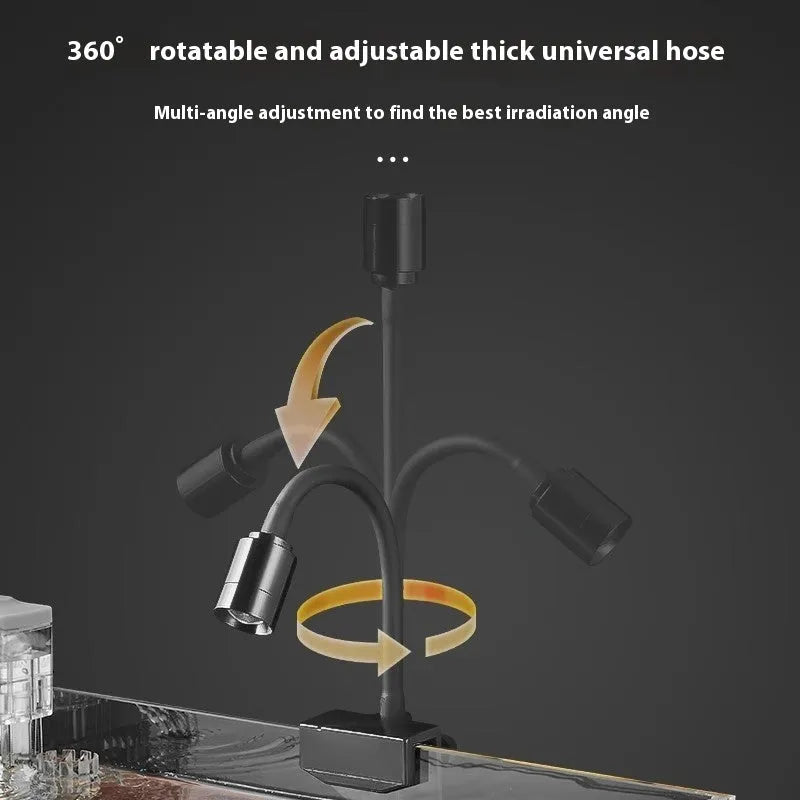 Mini LED aquarium light for small fish bowls with clip attachment and 3W power rating