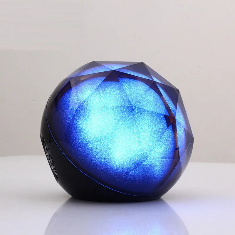 Magic Ball Bluetooth speaker crystal glowing night light black plastic 110mm cube
