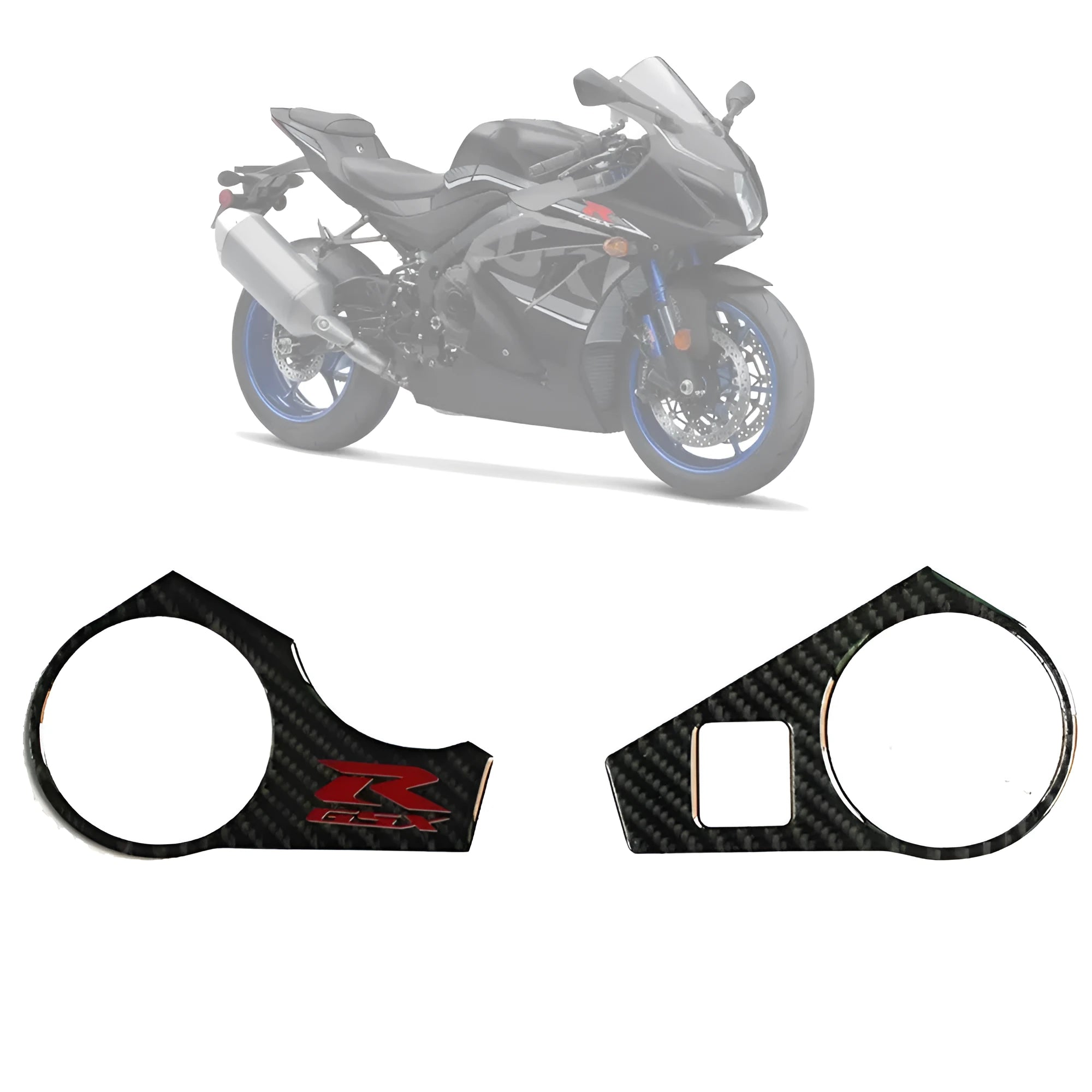 Black carbon fibre pattern motorcycle sticker for SUZUKI GSXR1000 L1 upper plate.