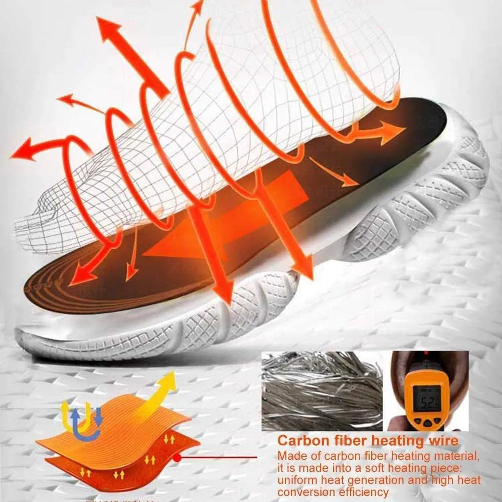 USB heated insoles for boots and sneakers, cuttable design, winter warm pad
