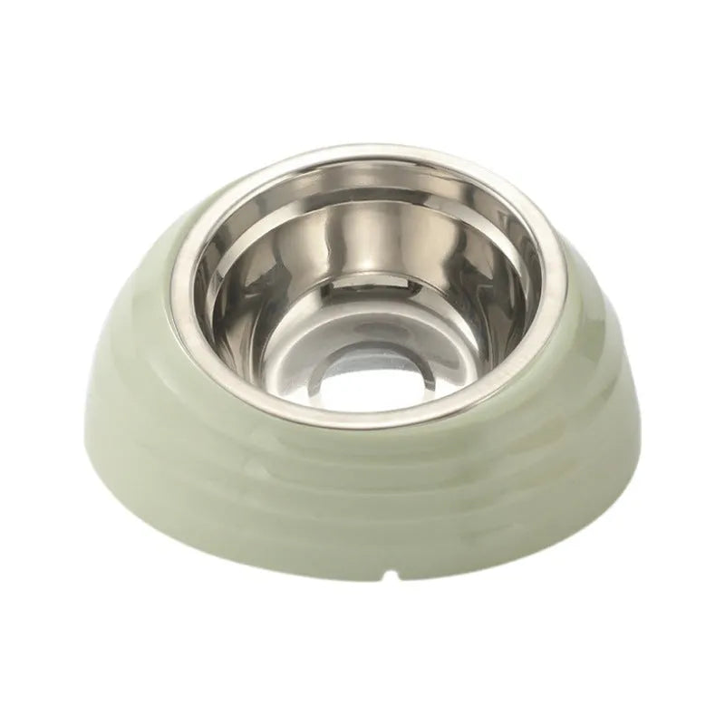 Stainless steel cat bowl in beige, light green, or brown colour options