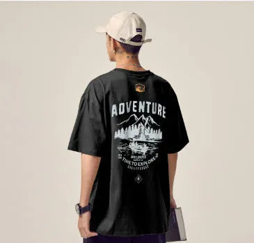 Men's loose fit plus size short sleeve t-shirt in black, grey or white.