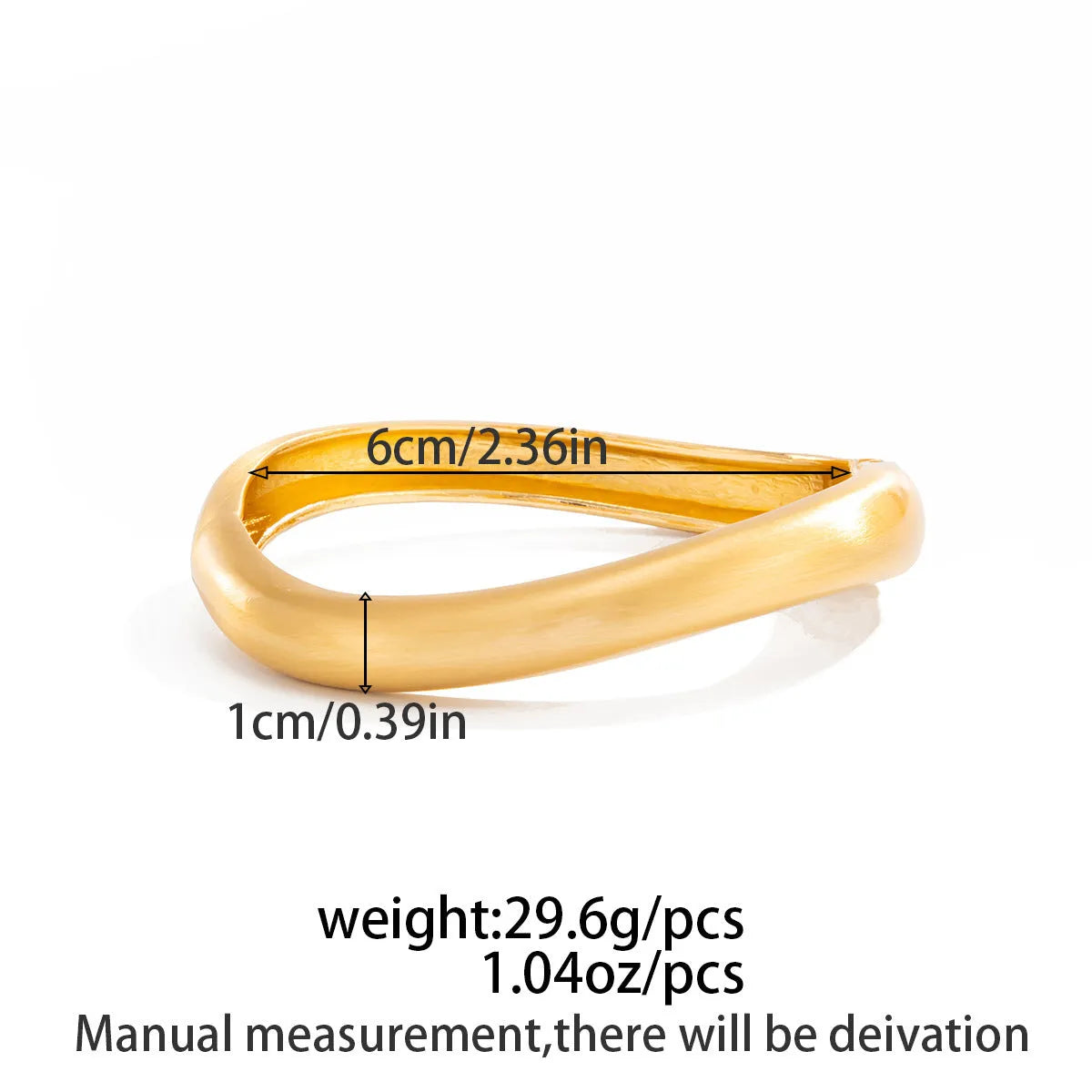 Matte finish alloy bracelet with ellipse design, electroplated ins style, shown in matte gold and matte silver options.