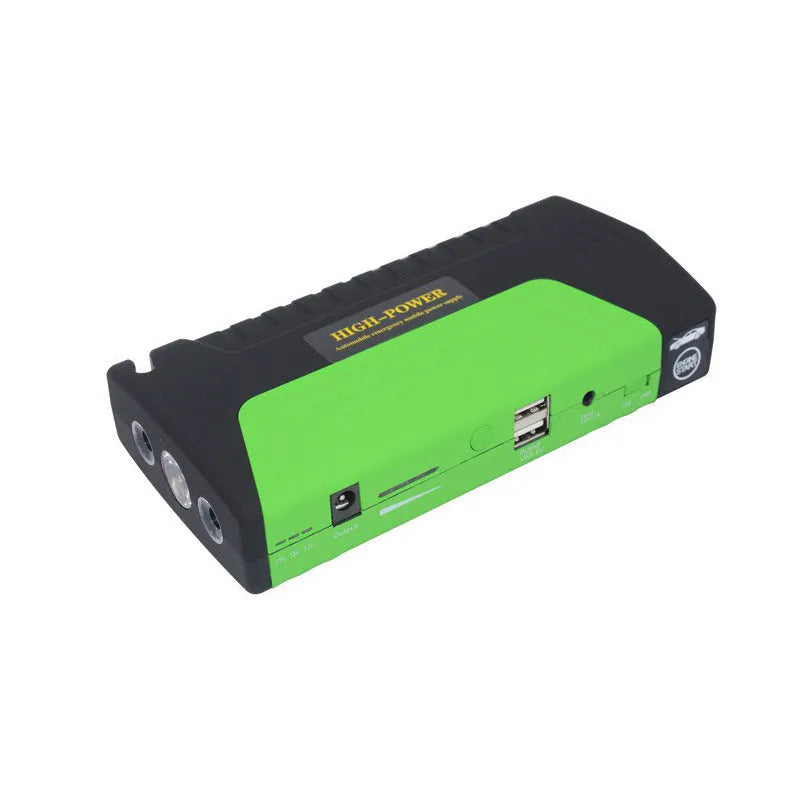 TM15A car emergency start power with high rate battery in green colour, 200A starting current, USB and laptop ports