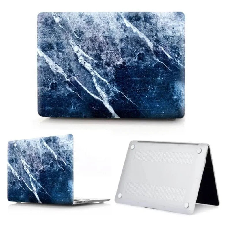 PC marble pattern protective laptop sleeve for MacBook Air and Pro models, 13 and 15 inch