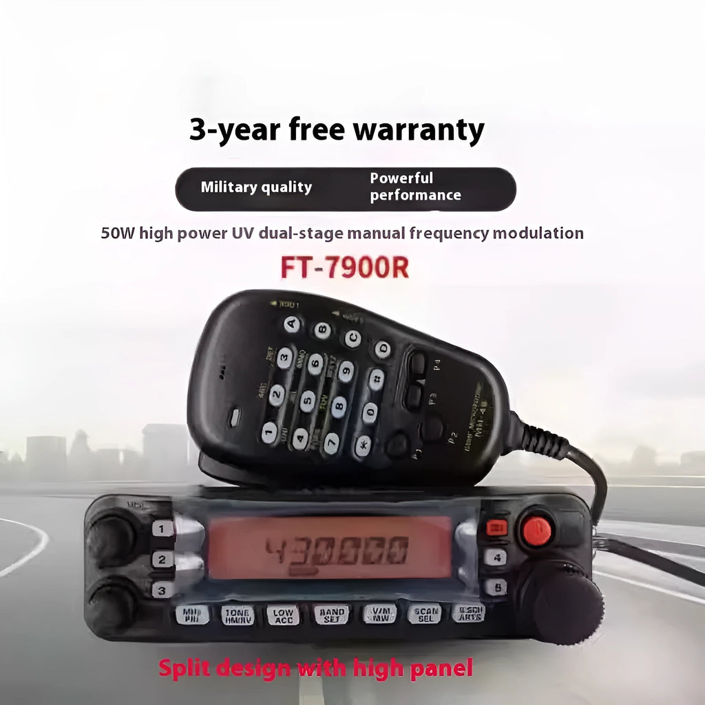High-power car interphone unit with 507 antenna and clamp options for vehicle mounting on self-driving tours.