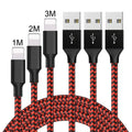 Braided micro USB charging cable for Android phones in multiple colours and lengths
