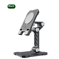 Universal metal folding phone holder in black, white or green with 360 rotating bracket for desktop, car or computer