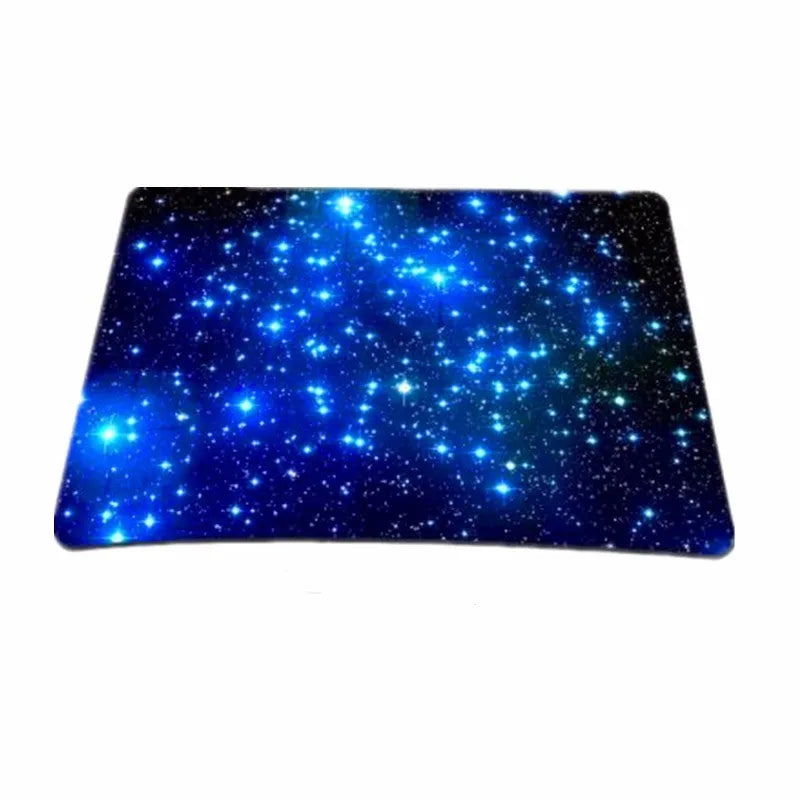 Blue star mouse pad with high-density fabric surface and natural rubber anti-skid base, available in multiple sizes