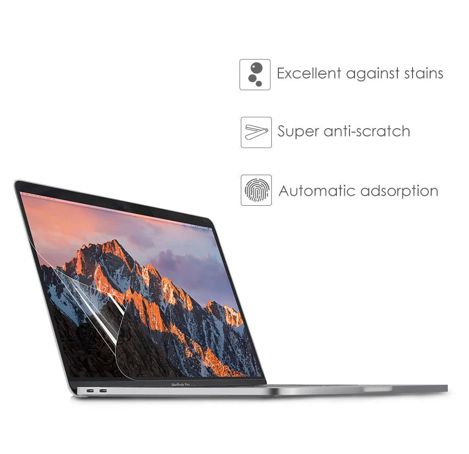 Lansheng matte anti-scratch screen protector for 13-inch MacBook Pro on a laptop.