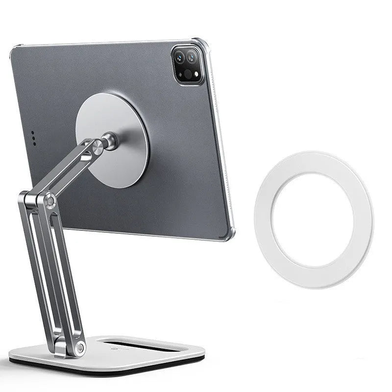 Grey multi-functional folding lift phone tablet holder with magnetic suction clip, 45x30cm PVC
