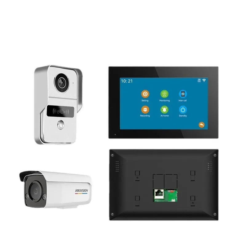 1080P video intercom doorbell system with outdoor camera unit and indoor display