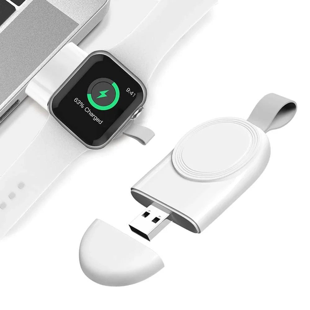 Wireless charging dock for Apple Watch with intelligent chip, durable ABS construction, and versatile charging options