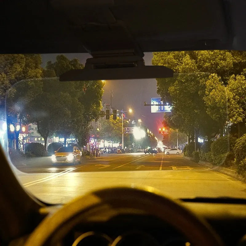 Car day and night sun goggles with reflective lenses for driving glare protection, small 32x12 cm size, PVC material