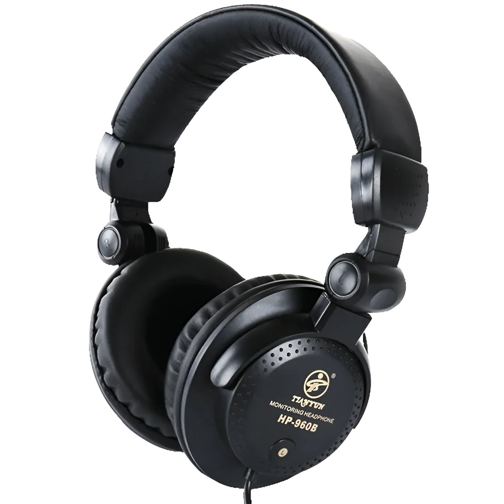 Black Tianyun HP-960B electronic piano earphone monitor headset with over-ear design and 3-metre cable