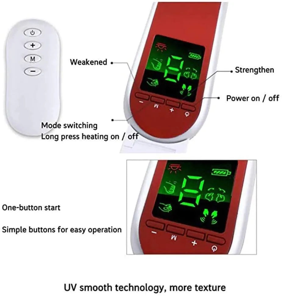 Infrared LED photon therapy face massager with blue and red light modes, 1000 mAh battery, and silicone sheet