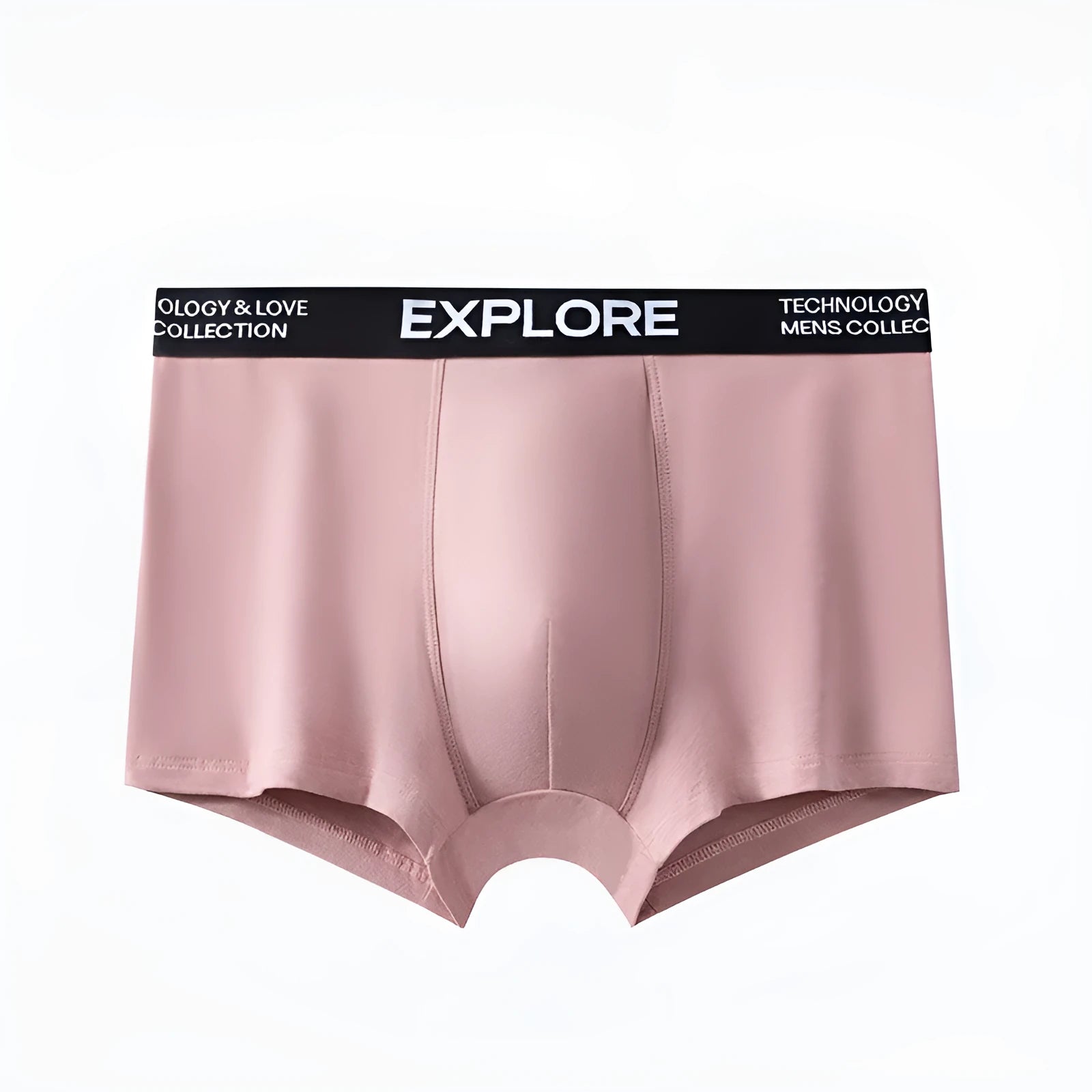 Men's cotton antibacterial underwear in mid waist design showing colour options including pink and grey combinations