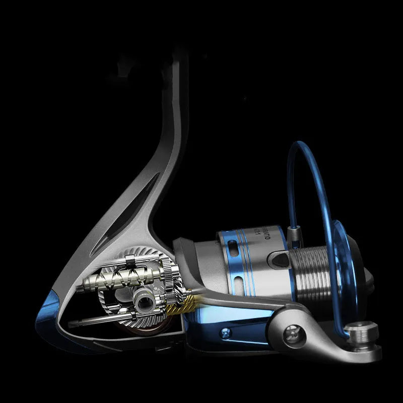 Metal fishing reel spinning wheel with metal body, size option FB3000 shown