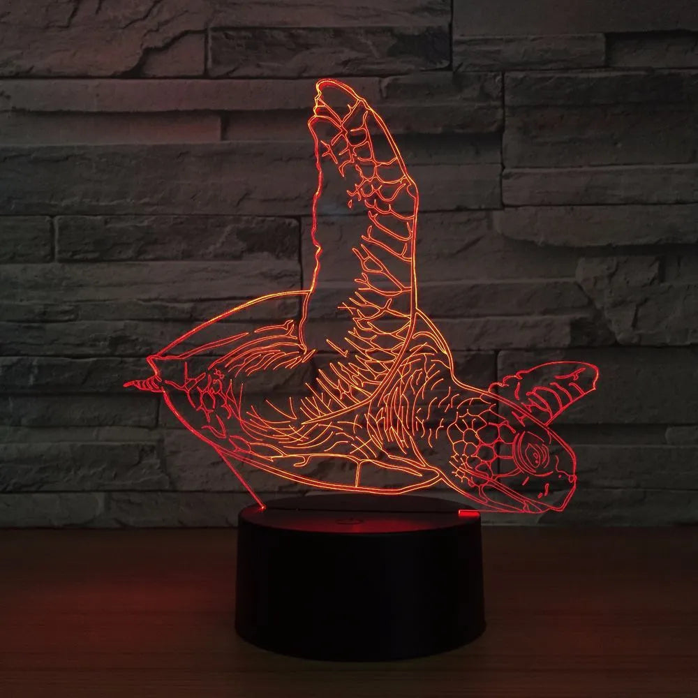 LED colourful touch and remote control desk lamp with 3D animal night light, ABS base, and USB cable