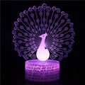Small acrylic 3D table lamp with colourful night light effect on ABS base with USB cable