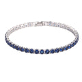 Hip hop micro set zircon tennis bracelet in copper, available in 17cm and 19cm with platinum and 16k gold white finishes