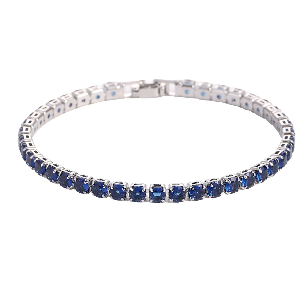 Hip hop micro set zircon tennis bracelet in copper, available in 17cm and 19cm with platinum and 16k gold white finishes