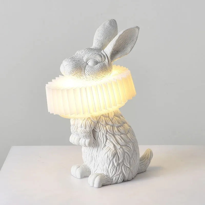 Creative designer simple bedroom table lamp in four posture options with graphic customisation capability