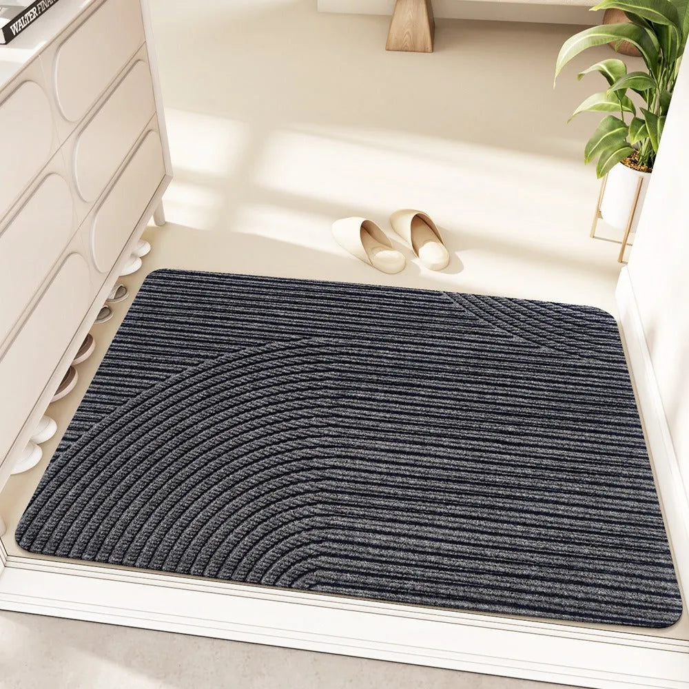 60x90cm silk ring entrance carpet with alien shape and cartoon anime pattern in green, grey, khaki, or blue