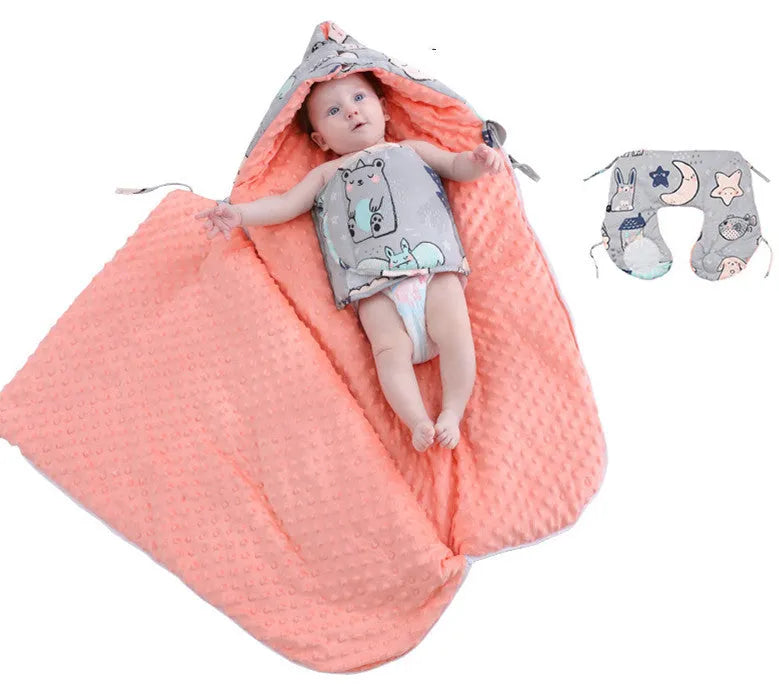 Newborn baby blanket warm fleece stroller cover quilt 80x46cm in four colour options